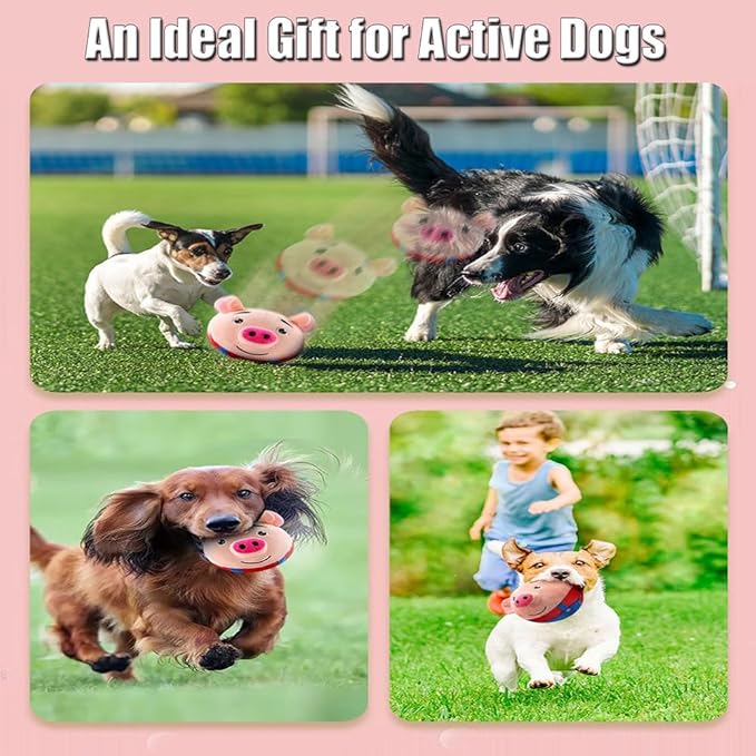 Interactive Dog Toys,Active Moving Pet Plush Toy,Washable Cartoon Pig Plush Sound Dog Toy,Shaking Dogs Ball with Squeaky Moving Dogs Ball Toy(Blue)