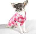 Kama Bridal Spring & Autumn Dog Coat - Pink & White Plaid Fleece Vest for Cats & Small Dogs (Pink, XXS)