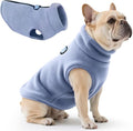 Idepet Dog Fleece Vest Sweater Zip Up Warm Pullover Dogs Jacket with D-Ring Leash Winter Cold Weater Coat Pet Sweatershirt Clothes Hoodie for Small Medium Dogs Boy Girl(Sky Blue,S)