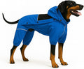LOVELONGLONG Waterproof Dog Raincoat with Removable Hood – Outdoor Full Body Dog Jacket, Windproof Snowproof Shell Suit – All Season Pet Rain Gear Blue M