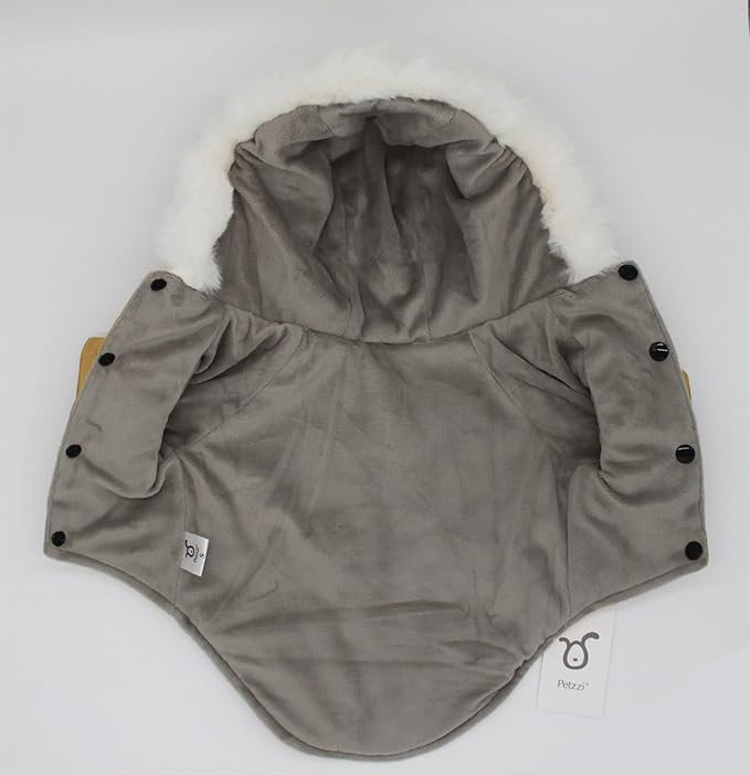 Pet Warm Dog Coat for Winter Dog Clothes Hooded Dog Jacket for Small Puppies Medium Large Dog Cat Clothes Insulated Padded Snow Jacket for Cold Weather Faux Fur (X-Small, Yellow)