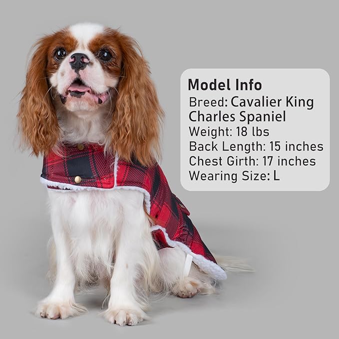 KYEESE Dog Coat Warm Pet Winter Puffer Coat with Leash Hole Thick Cat Clothes with Pocket Waterproof Dogs Jacket with Fleece Lined Windproof Dog Coats for Small Dogs Soft Pet Sweater for Cold Weather