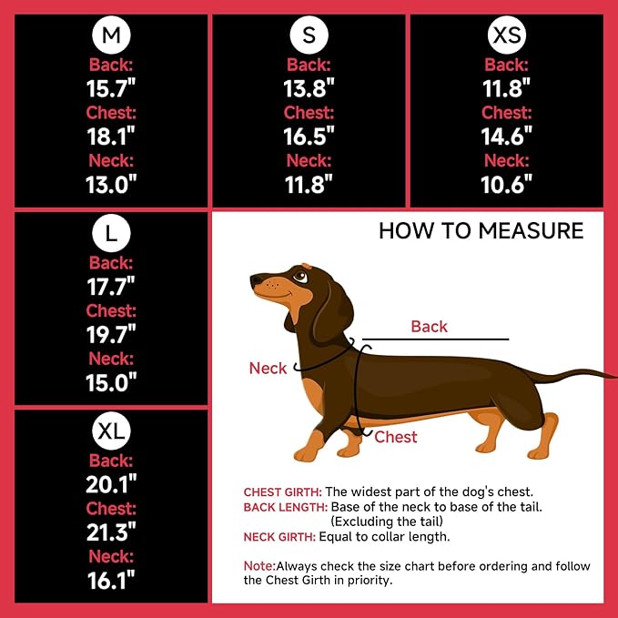 DORA BRIDAL Dachshund Coat, Fleece Lined Dog Winter Coat, Warm Dog Coats with Reflective Strips, Adjustable Waterproof Pet Jacket Clothes, L