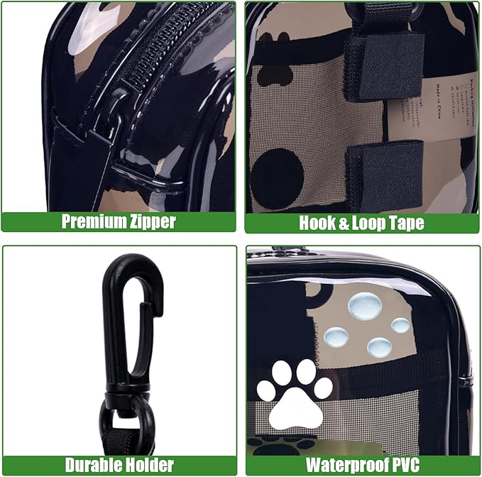 Dog Waste Bag Dispenser Pet Poop Bags Holder for Doggie Waste Bags Dispensers Soft Fabric Zipper Small Doggy Puppy Pouch for Leash Accessory Attachment with Carrier,No-puxfb