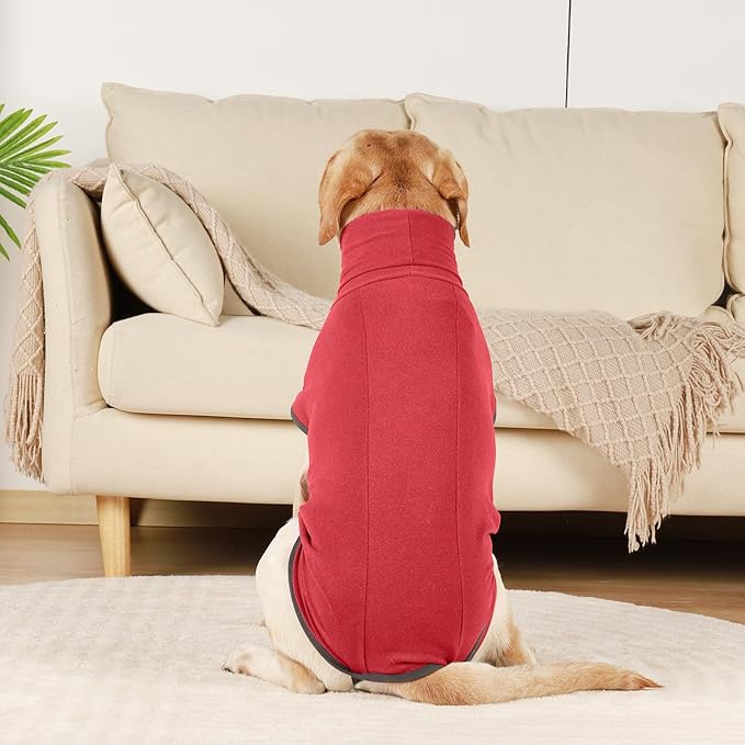 ROZKITCH Dog Winter Coat Soft Pullover Pajamas, Pet Windproof Warm Cold Weather Jacket Vest Cozy Jumpsuit Apparel Outfit Clothes for Chritmas Walking Sleep BrightRed 2XS