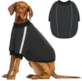 Queenmore Fleece Dog Sweater for Male Dogs, Soft Pullover Dog Sweatshirt with Leash Hole/Reflective Stripes – Cozy Winter Fleece Jacket for Small Medium Large Boy Puppy, Grey XXL