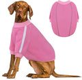 Queenmore Fleece Dog Sweater for Girl Dogs, Pullover Pink Dog Sweatshirt Sweatshirt with Leash Hole, Reflective Stripes – Cozy Winter Fleece Jacket for Small/Medium/Large Femal Puppy XXL