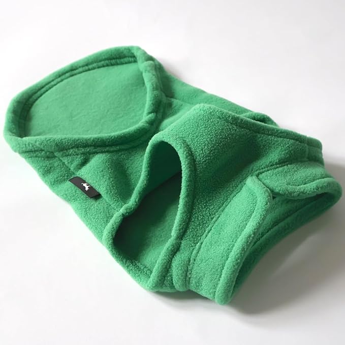 JACKO & CO - Fleece Vest Dog Sweater with Leash Ring - Soft, Warm & Lightweight Pullover Coat for Small & Medium Dogs, Puppies & Cats - Cozy Fall/Winter/Spring Pet Jacket (Green, X-Large 17-25lbs)