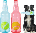 Dog Toy, Dog Squeak Toy, Floating Dog Toy, Interactive Fetch Toy for Play and Training, Bottle Shape with Tennis Ball Inside (Set of Two Large)