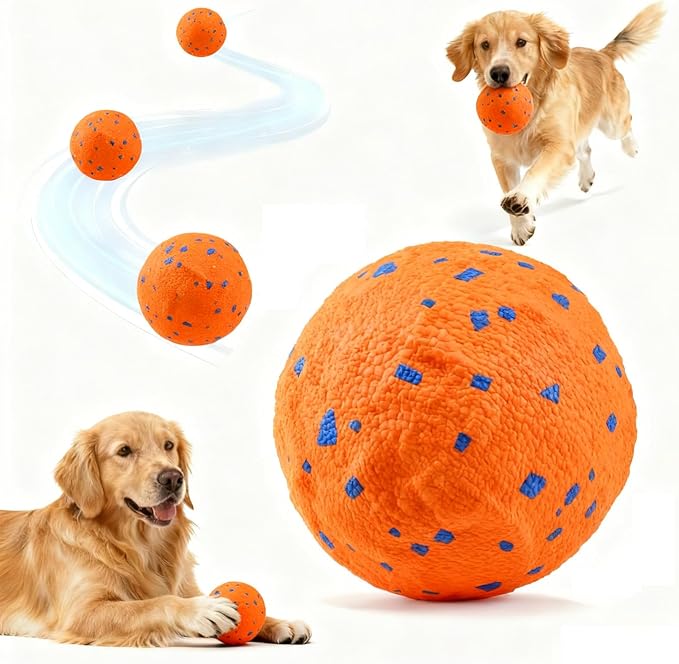 Smart Interactive Dog Toy, Automatic Moving Bouncing and Stimulation Interactive Dog Ball, Pet-Safe E-TPU Material, IP54 Waterproof Rating, Anti Boredom Dog Toys to Keep Them Busy,Orange