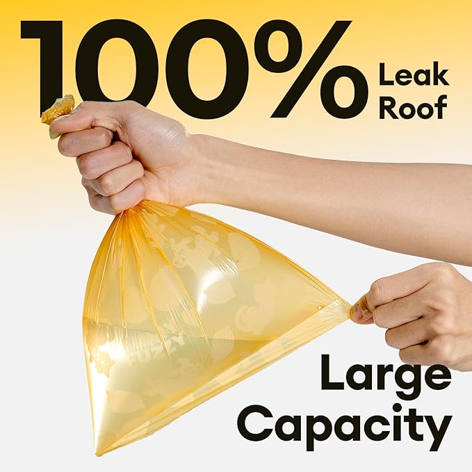 FUNNY FUZZY Dog Poop Bags – Leak proof, Tear-Resistant Pet Waste Bags Made with EPI Material, Easy to Open for Walks or Travel, Lemon Scented, 120 Count
