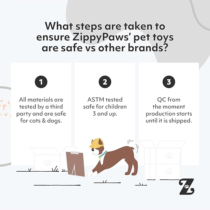 ZippyPaws Squeakie Crawler- No Stuffing Dog Toy to Keep Them Busy, for Small, Medium, & Large Dogs, Squeaky Pet Toy for Boredom, Unstuffed Chew Toy, Soft Plush Puppy Products, Bubba The Bear- 12"