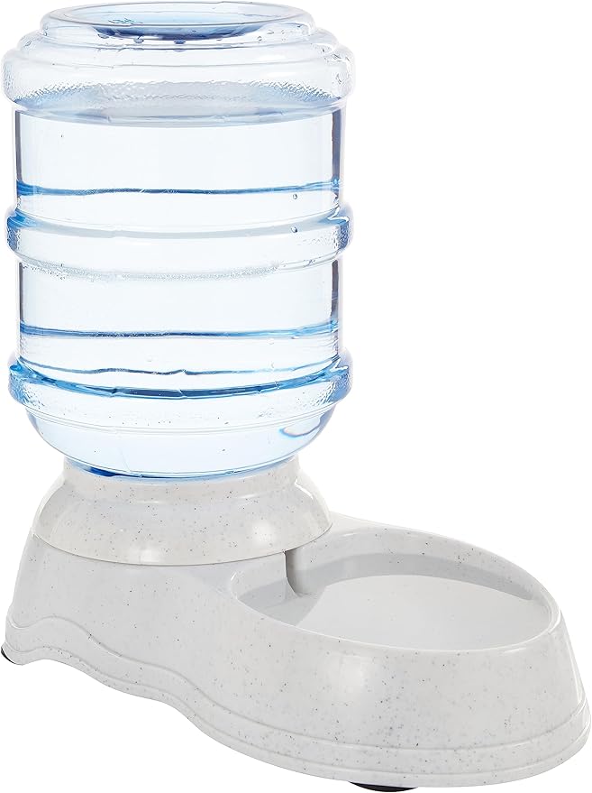 Amazon Basics Gravity Pet Water Dispenser for Cat, Dog, 1 gallon Capacity, Small, Gray