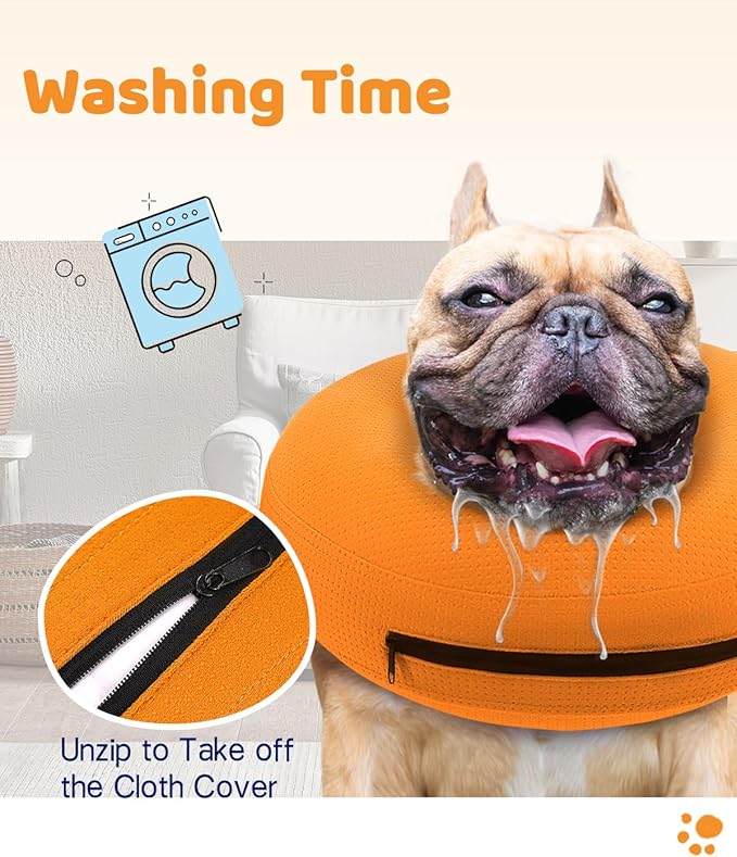 Supet Inflatable Dog Cone Collar for Large Medium Small Dogs, Soft Cone Collar for Dogs Puppies Cats, E Collar Pet Cone Alternative After Surgery