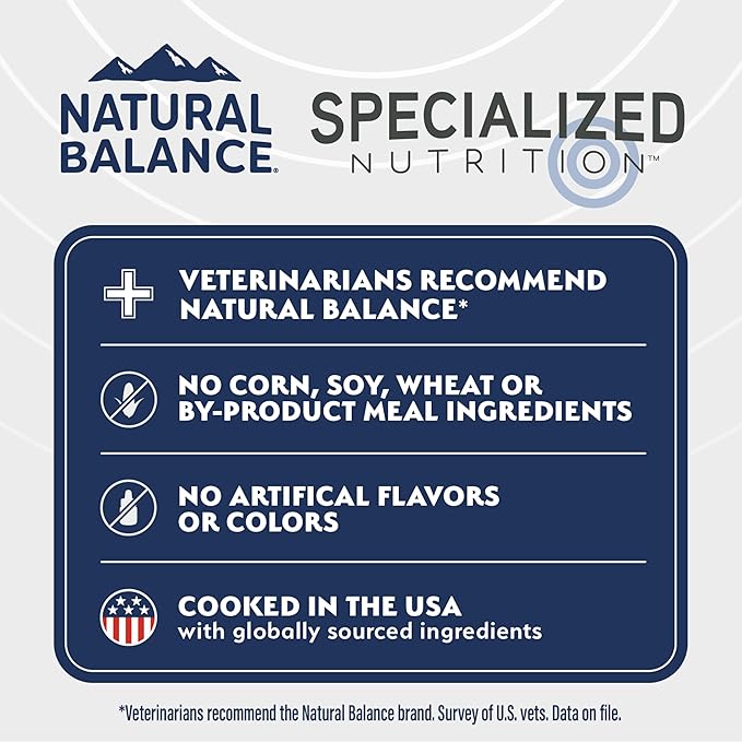 Natural Balance Specialized Nutrition Dry Dog Food with Salmon and Oatmeal for Dogs, Sensitive Skin & Stomach Dog Food, Natural Ingredients with Added Vitamins & Minerals - 22 lbs