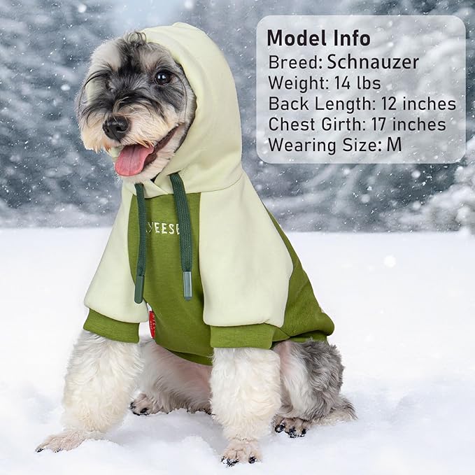 KYEESE Dog Hoodie Stretchy Dog Clothes Medium Size Dog Pets Coat with Drawstring Warm Pets Sweater Soft Dogs Winter Coat Pet Clothes with Leash Hole Comfort Pet Sweatshirt for Cold Weather