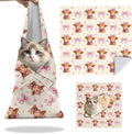 27.6" Cat Grooming Wrap, Self Adhesive Cat Wrap for Cutting Nail, Anti-Escape Calming Cat Swaddle Wrap for Medicine Ear Cleaning, Cow Anti-Scratch Cats Burrito Restraint Blanket, Pet Tool (6-10 lbs)