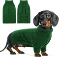 Queenmore XSmall Dog Sweater,Small Sweater for Pet,Soft Knitted Dog Sweater Christmas Clothing,Turtleneck Pullover Puppy Sweaters for Dogs Girls Boys,Cozy Pet Knitwear for Teacup,Chihuahua(Green,XS)