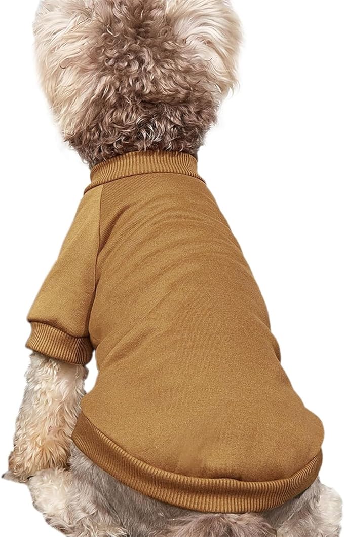 Puppy Sweater for Small Dogs Clothes Warm Winter Cat Clothe Pet Sweatshirt Knitwear Doggie Kitten Clothing, Coffee, X-Small