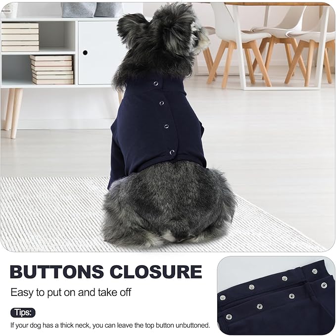 IDOMIK Dog Recovery Suit, Dog Surgery Recovery Suit Front Legs, Comfy Joint Leg Sleeves After Surgery, Elbow Braces Protector for Leg Injuries & Joint Pain, Cone Collar Alternatives,Navy,2XL