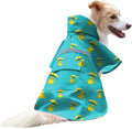 NACOCO Large Dog Raincoat Adjustable - Pet Rubber Ducks Yellow Water Proof Clothes Lightweight Rain Jacket Poncho Hoodies with Strip Reflective Pink (Lake Green 2XL, Sunglass Duck)