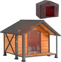 GUTINNEEN Dog House Outdoor with Removable Insulated Liner and Chew-Proof Metal Frame, Summer and Winter Use Dog Kennel for Small to Medium Dogs (40.6 “L×34.3”W×31.5“H)