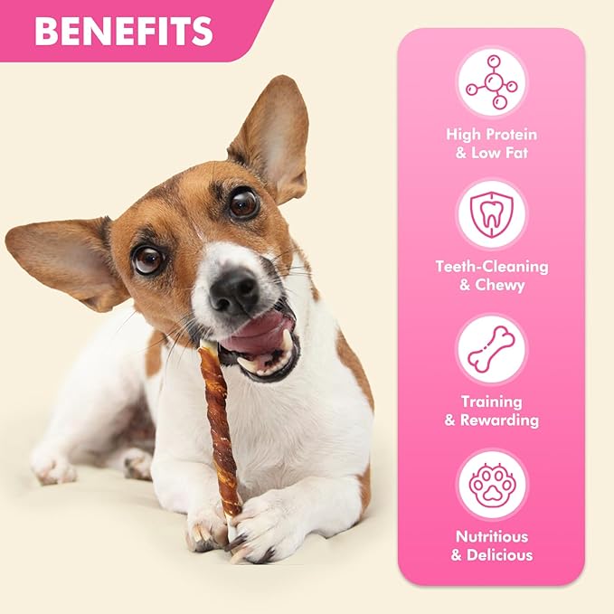 Dog Treats, 5 Inch Duck Wrapped Rawhide Sticks for Dogs, Teeth Cleaning Dog Chew Snacks for Puppy and Small Dogs, 14.1oz
