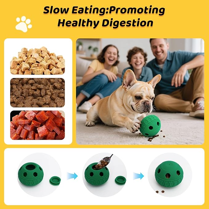 IFOYO Frozen Treat Dog Toy Ball for Small to Medium Dogs, Silicone Enrichment Dog Toys to Keep Them Busy, Reduce Anxiety, Puzzle Treat Dispensing Dogs Toys for Slow Food Training, Easy to Clean
