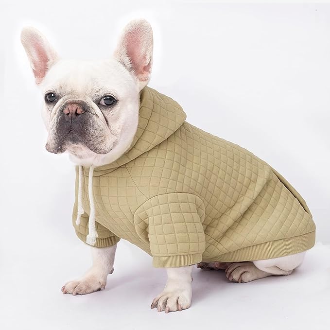 2 Pack Dog Hoodie Sweaters for Small Medium Dogs Warm Dog Clothes for Large Dogs Soft Waffle-Like Laminated Sweatshirt Bulldog