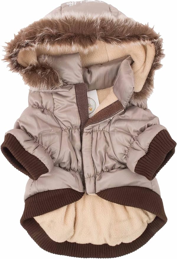 PET LIFE Classic Metallic Fashion Pet Dog Coat Jacket Parka w/ 3M Insulation and Removable Hood, X-Small, Metallic Grey