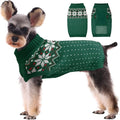 Kuoser Dog Sweater, Holiday Christmas Snowflake Pet Warm Knitwear Dog Sweaters Soft Puppy Clothing, Doggie Turtleneck Cold Weather Outfit Pullover for Small Medium Large Dogs Cats, Green S