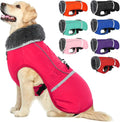 QBLEEV Warm Dog Coat Reflective Dog Jacket, Waterproof Dog Winter Coat Turtleneck Dog Clothes for Cold Weather, Thick Fleece Dog Snowsuit Christmas Dog Vest Pet Apparel for Small Medium Large Dogs 3XL