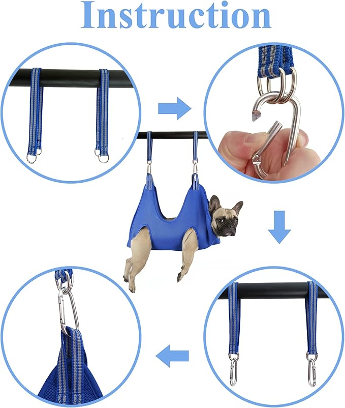 Dog Pet Grooming Hammock,XL Hanging Harness for Nail Trimming, Dog Hammock for Nail Trim, Grooming Sling Holder Helper for Large Dogs, Grooming Hanger Restraint Bag with Clipper