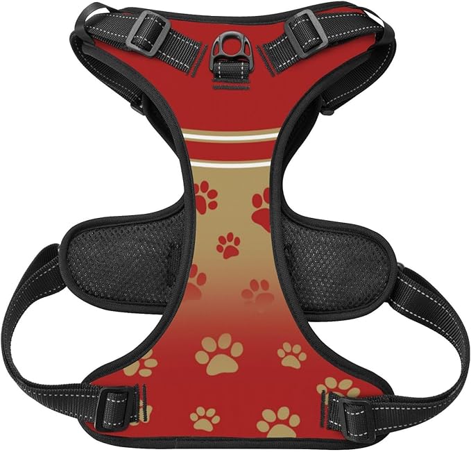 Custom San Francisco Dog Harness with Reflective Stripes Personalized Name and Number Dog Vest Harness with Pet Traction Rope for Small Medium Large Dog