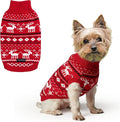 Spark Paws Christmas Dog Sweater – Ultra Soft Holiday Knit Sweater for Small, Medium & Large Dogs, Cute Pet Sweater for French Bulldogs & Big Dogs, Easy Potty V Cut Design Jacket - (Dasher Red,S)