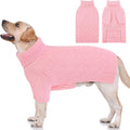 KOESON XL Dog Sweater for Large Size Dogs, Turtleneck Extra Large Sweater for Dogs Girl Boy, Warm Large Dog Sweaters for Christmas, Soft Doggie Winter Knitwear with Sleeves, Pink, XLarge