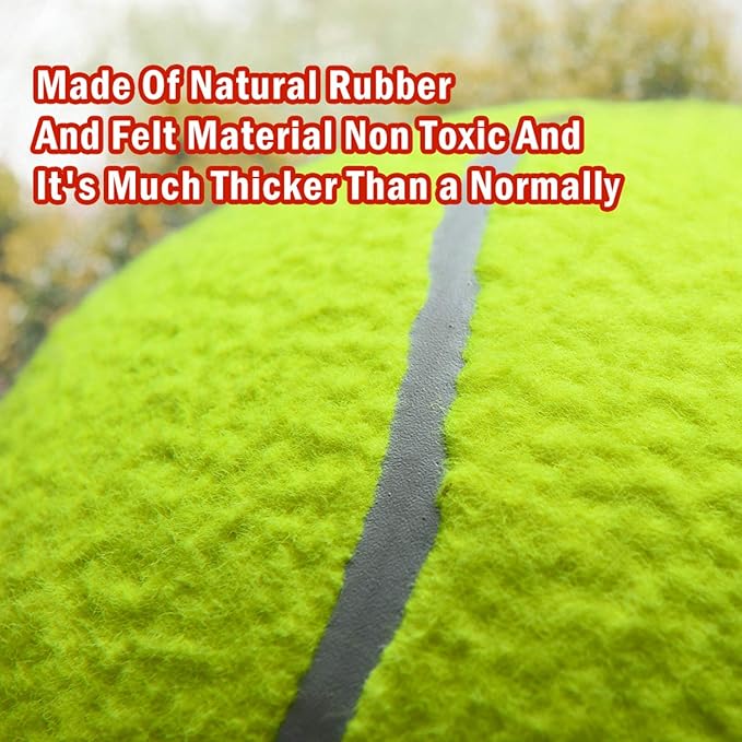 Pomeat Big Tennis Ball for Dogs 9.5" Inflatable Giant Tennis Balls Pet Chew Toy