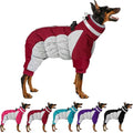 MIGOHI Full Body Dog Coat - Warm Reflective Winter Coat for Medium Dogs with Harness,Turtleneck Dog Fleece Jacket,Four-Leg Windproof Puffer Jackets Snowsuit with Zipper for Small Medium Large Dogs,L