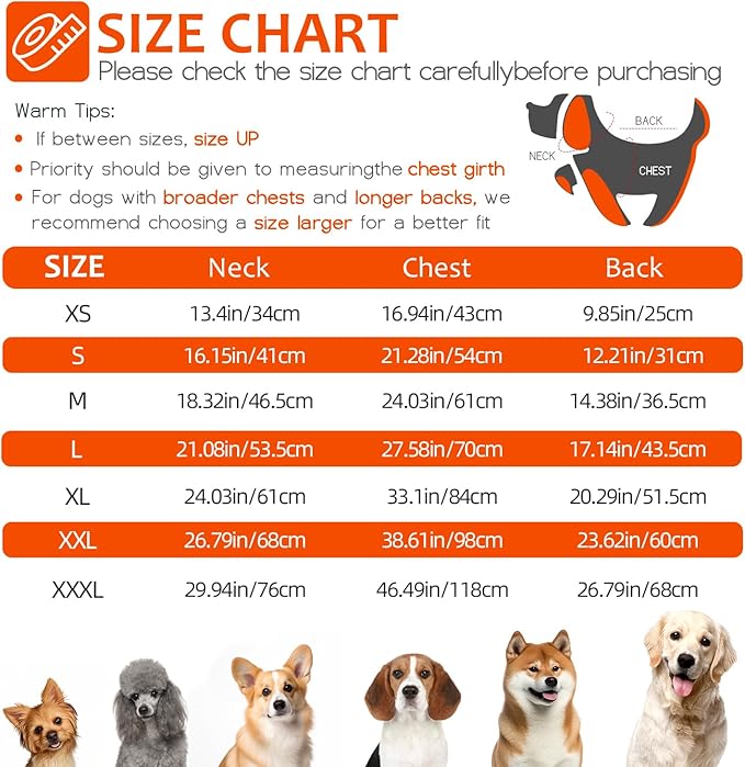 Dog Winter Coat with Harness, Dog Jacket, Pet Clothes with Zipper on Back, Waterproof Windproof Warm Vest, Reflective Cold Weather Coats, for Small Medium Large Dogs, Thick, Orange, M