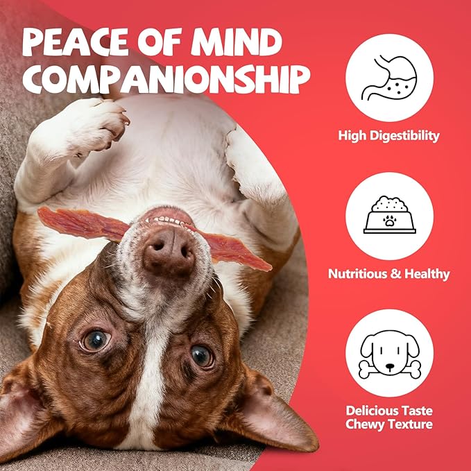 Dog Treats Duck Jerky Made of Real Duck Breast Meat, Rich in Taurine High Protein Low in Fat. Suitable Small Or Medium 、Large Dogs Training Rewards. Each Pack 14.11 Ounces.
