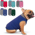 cyeollo 2 Pack Dog Sweater Stretchy Sweatshirt Soft Fleece with Reflective Stripe Pullover Jacket Pet Puppy Dog Clothes in Cold Weather Sweaters for Small Dogs Navy & Grey