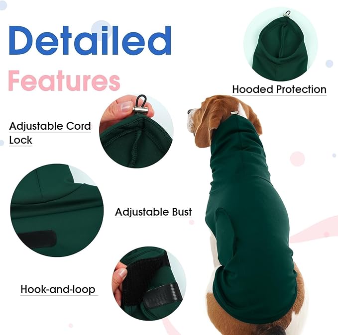 Medium Calming Vest for Small Dogs, Anxiety Vest Adjustable Chest | Soft Lightweight Wrapped Shirt Relief Anxiety for Fear of Noise,Riverside,Fireworks,Machine Washable(DarkGreen)