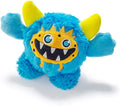 Plush Squeaky Dog Ball, Little Monster Puppy Toys Suitable for All Breeds, Chew Guard, Floating Water and Durable Interactive, Round and Soft (Blue, Large)