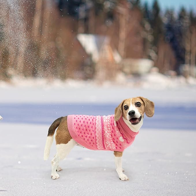SCENEREAL Dog Sweaters for Small Medium Dogs - Soft, Warm Turtleneck Small Dog Sweater, Ugly Knit Dog Christmas Outfits for Dachshund, Chihuahua, Pug, Yorkie,Winter Pet Clothes Male Female