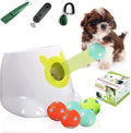 Auto Small Dog Ball Thrower for Small & Medium Dogs | Remote Control Launcher Toy with 6 Balls & Accessories – Indoor & Outdoor Use | Dual Power Options – Super White