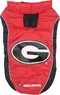 NCAA Georgia Bulldogs Puffer Vest for Dogs & Cats, Size Large. Warm, Cozy, and Waterproof Dog Coat, for Small and Large Dogs/Cats. Best NCAA Licensed PET Warming Sports Jacket