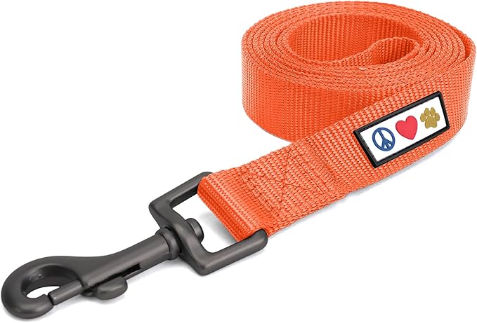 Pawtitas 6 FT Comfortable Leash - Solid Color, Medium/Large, Orange, Perfect for Dog Training