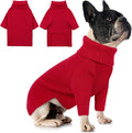 Queenmore Dog Sweaters for Small Dogs Male, Turtleneck Fall Doggie Sweater, Waffle Knit Sweater for Small Dogs, Cat Sweater Puppy Sweaters, Pet Christmas Sweater, Red XS