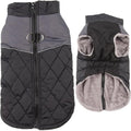 Warm Fleece Dog Coats for Small Dogs,D-Rings Waterproof Puppy Jacket for Cold Winter,Black M