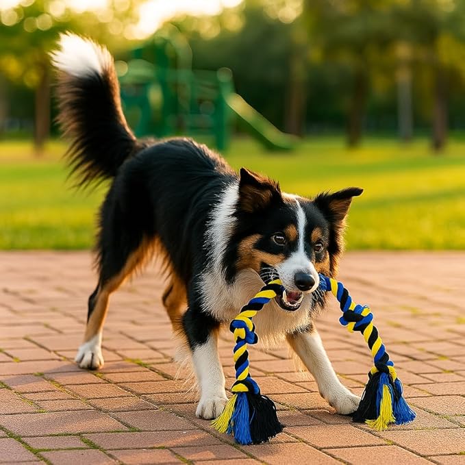Dog Rope Toys Heavy Chew Toys for Medium & Large Breed Dogs – Durable Rope Toy Set for Teething, Chewing, and Interactive Play(Set of 4 Toys)